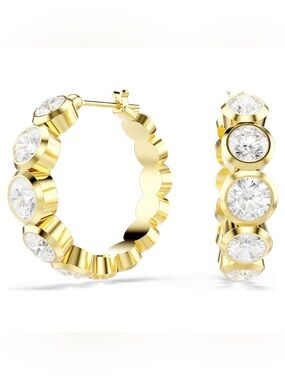 Swarovski Imber Gold-Tone Plated Crystal Hoop Earrings NIB Retails:$199